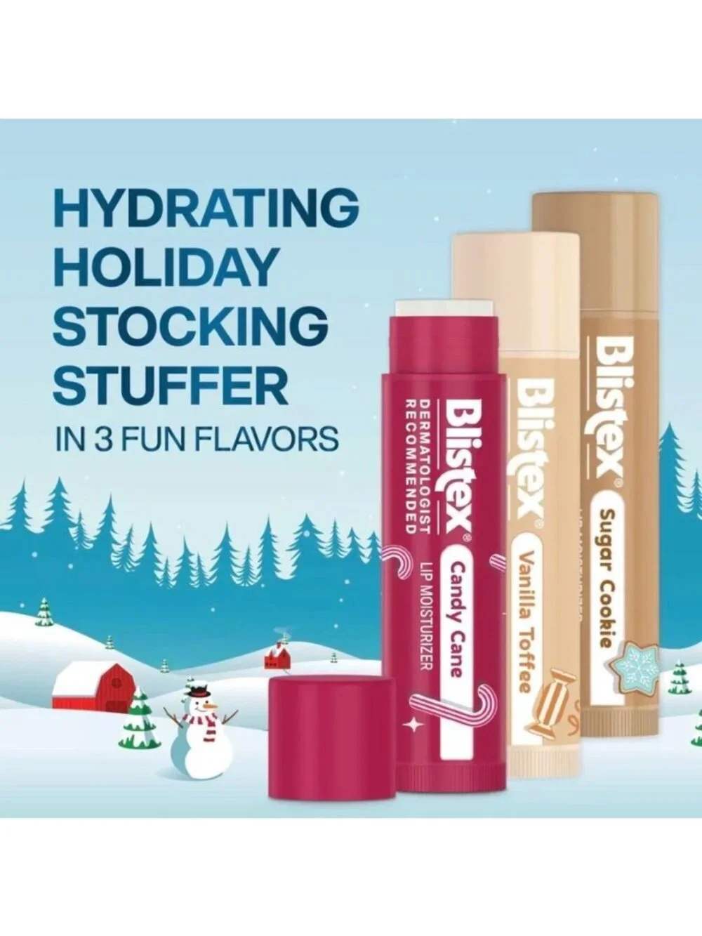 Blistex Hydrating Lip Balm Holiday Flavors Limited Edition 0.15oz/ 4 Pack